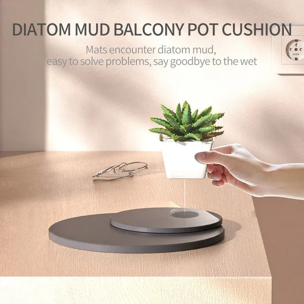 Absorbent Quick Dry Diatomaceous Earth Stone Plant Coasters Manufacturer photo-2