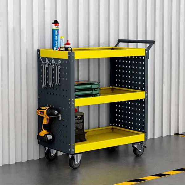 Multifunctional Auto Repair Tool Cart 3 Shelf Tool Trolley