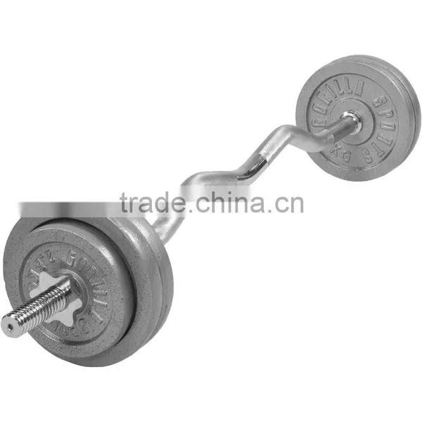 Cast Iron EZ Curl Set Baked Paint 35kg