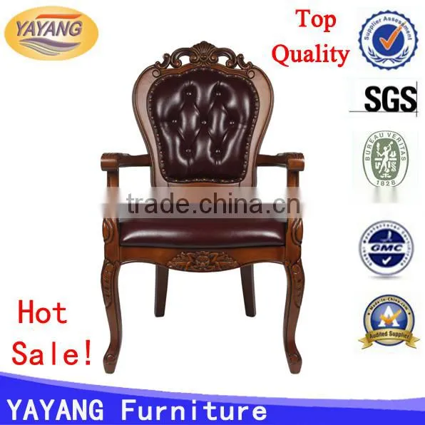 Easy Antique Indian Luxury Leather Seat Copper Nail Royal Baby Connection High Chair Wooden photo-4