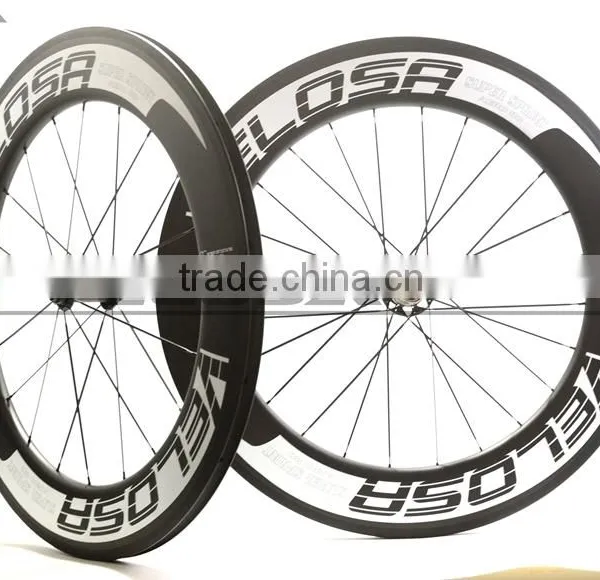 Velosa Logo Straight Pull 88mm Clincher Road Carbon Bike Wheels Racing Bicycle Carbon Wheelset Bitex R51 Hubs Fast Shipping! photo-3