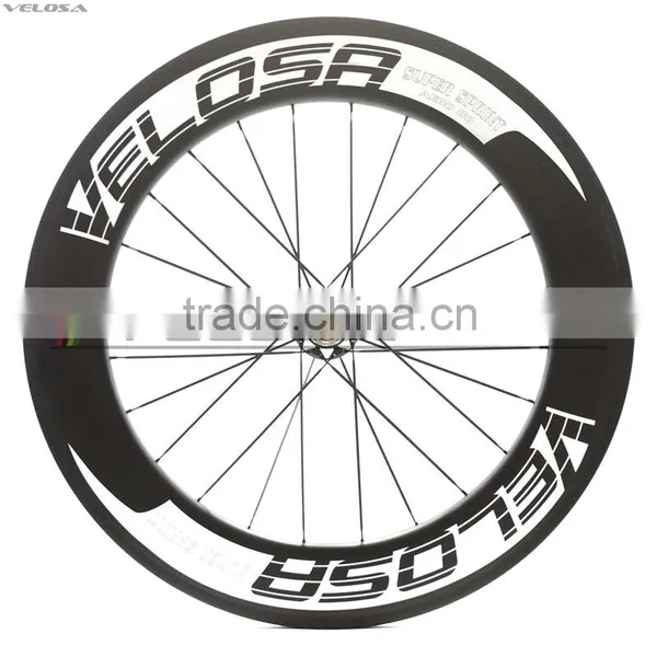Velosa Logo Straight Pull 88mm Clincher Road Carbon Bike Wheels Racing Bicycle Carbon Wheelset Bitex R51 Hubs Fast Shipping! photo-5