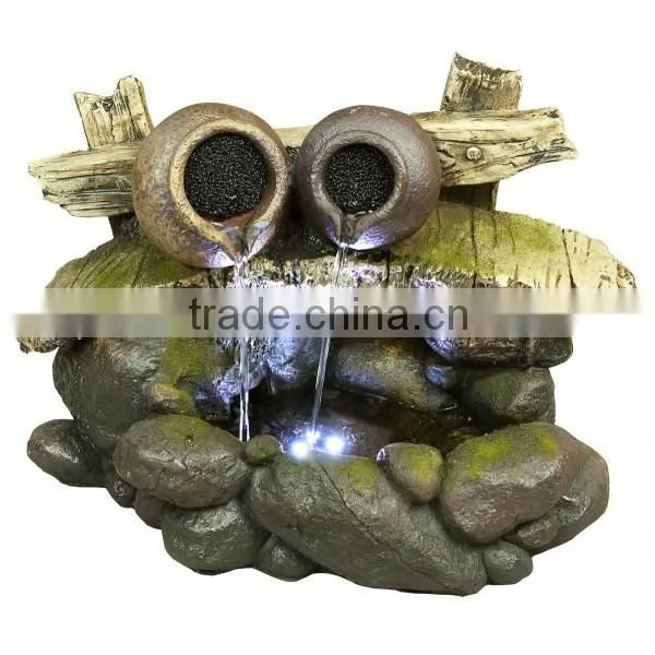 Decorative Indoor 2 Pots On Bridge Tabletop Water Fountain