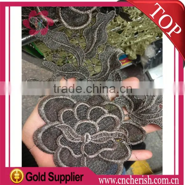 Hotsale Big Brown Flowers Dacron Lace for Islamic Middle East Mohammedan Muslim