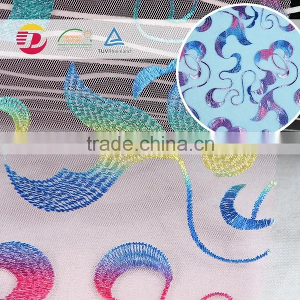 Nylon Polyester Cheap Multicolor Lace Printded Fabric photo-4