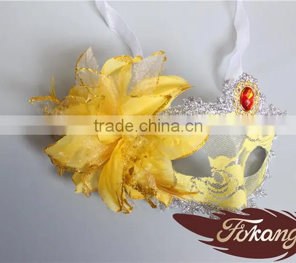 2016 Latest Selling Products PVC Venetian Mask With Artificial Flower Decoration photo-2