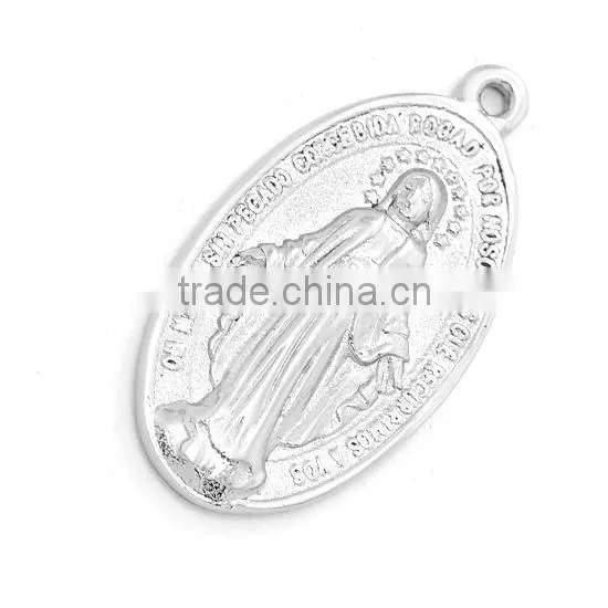 TKB-P1657 Silver-Tone Pendant Fashoin Stainless Steel Jewelry Best Selling Mother Mary Scoss Lord Prayer Spiritual
