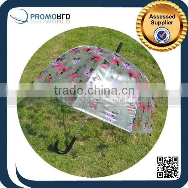 Fashion Clear Transparent Black Bottom Dome Folding Umbrella photo-3