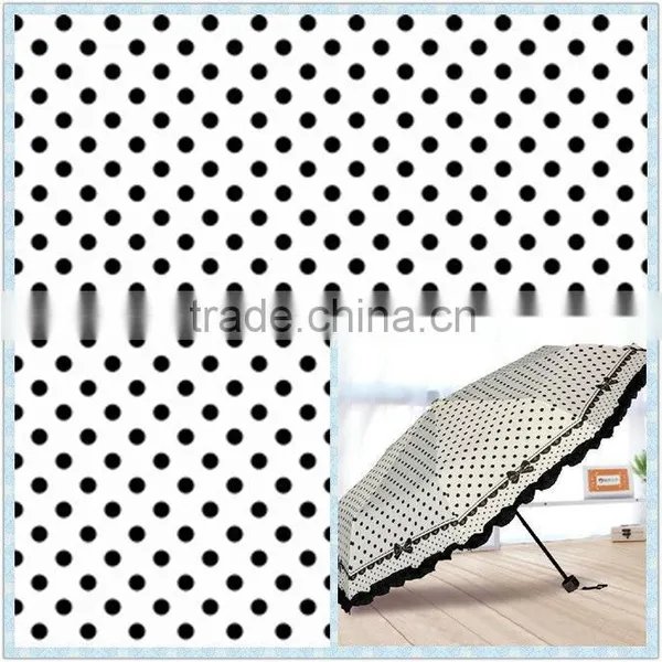 Waterproof pu Coated Dot Printed Polyester Fabric Tafffeta Umbrella Fabric