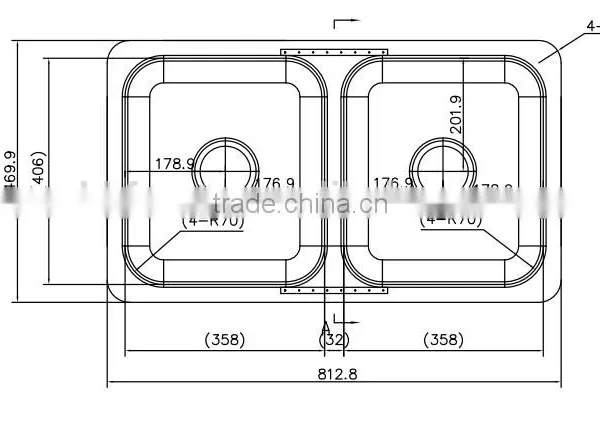 Double Equal Bowl Stainless Steel Undermount Kitchen Sink photo-2
