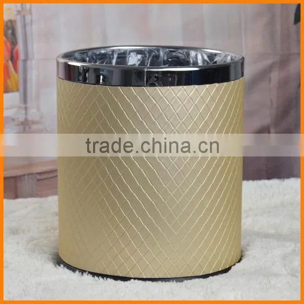 Creative Leather Cover Household Trash Without Double Bedroom Amenity Continental Trash 10L Free Shipping photo-6