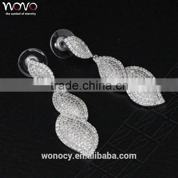 Best Selling Rhodium Plating Leaf Earrings photo-3