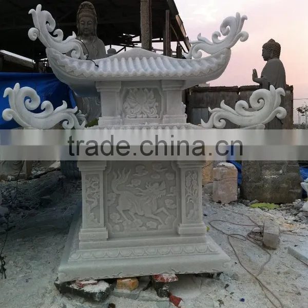 Funeral Coffin, Cremation Urn Drgon White Marble Stone Hand Carved Sculpture From Vietnam