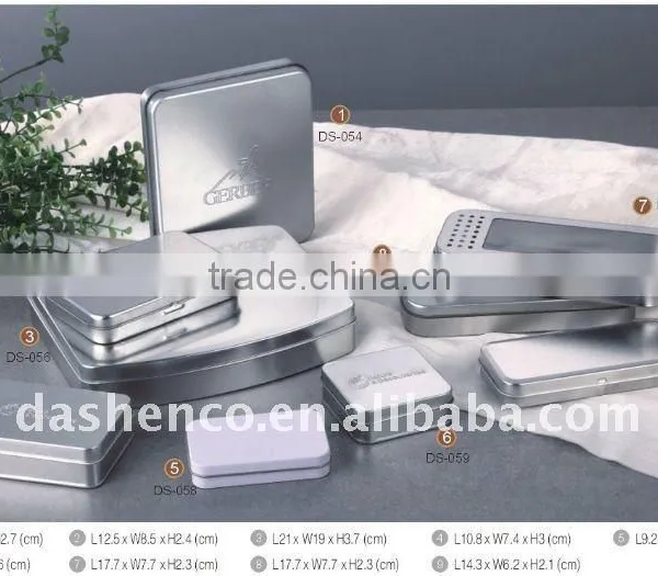 Square Tin Packaging Box With Silver Color