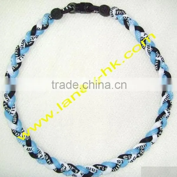 3 Ropes Titanium Baseball Sports Necklace & Bracelet for Gift photo-2