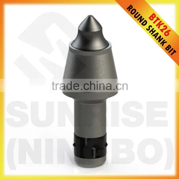BTK26 25mm Conical Rig Drill Round Shank Trenching Cutting Tools Tungsten Carbide Rotary Trench Cutter Pick