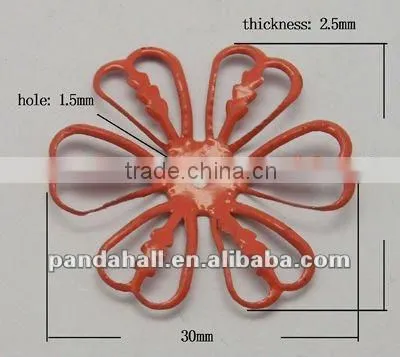 Iron Bead Caps, Jewellery Accessory, Chocolate, Flower(IFIN-Q050-2)