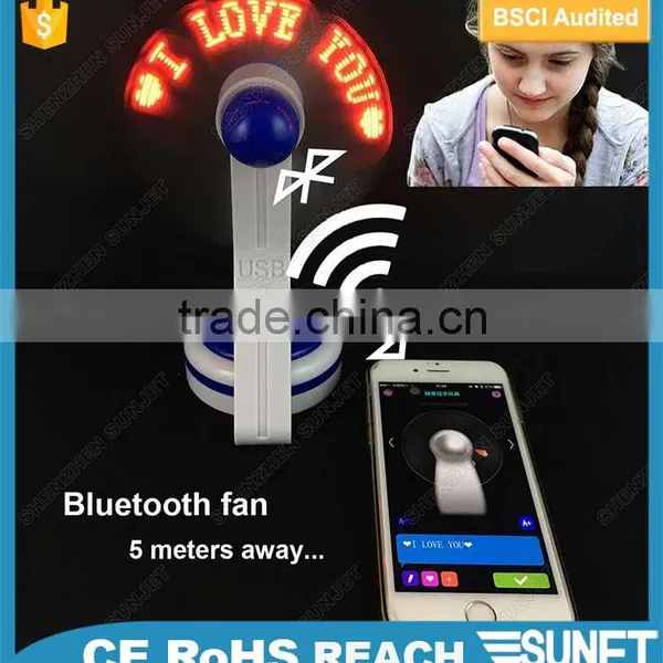 promotional Customized PVC usb bluetooth programmable message fan