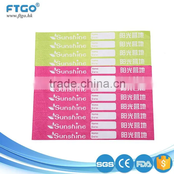 Factory Supply Popular Dispossable Healthy Colorful Wristband Tyvek id