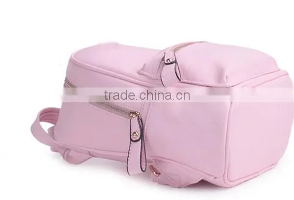 High Quality PU Leather Pink Girl Backpack photo-6