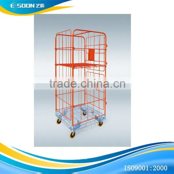 2-Tier Stainless Steel Hand Push Roll Trolley photo-3