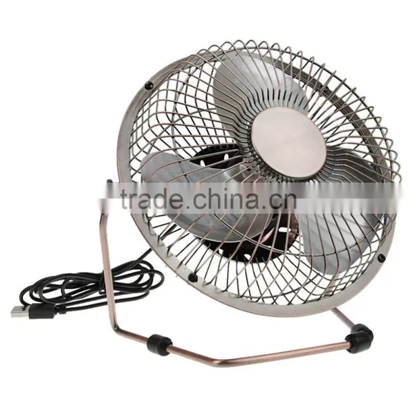 Vintage Retro 4/6 Inch 360 Degree Bronze Metal USB Cooling PC Laptop Desktop Portable Desk Mini Fan photo-6