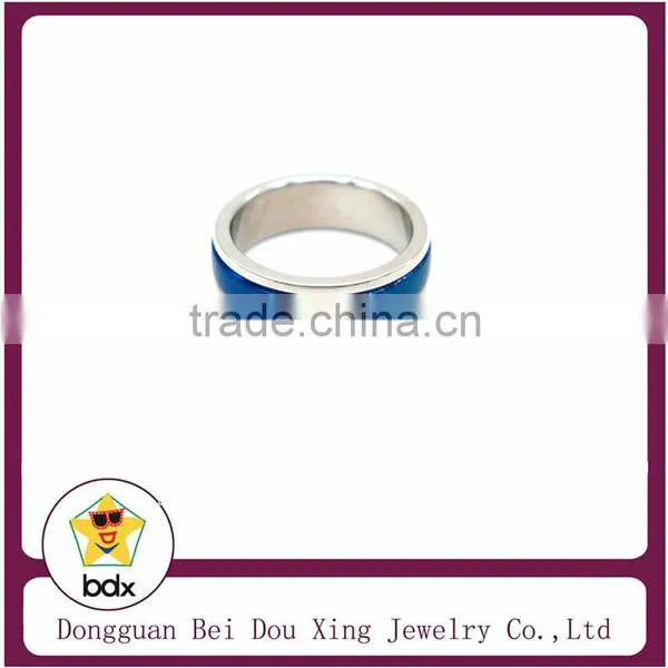 New Midnight Navy Enamel With Crystal Rhinestone Stainless Steel 316 Fashion Women Ring photo-2