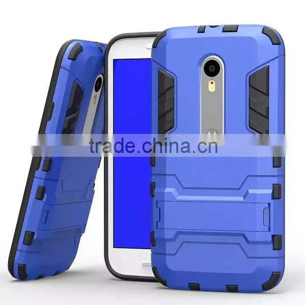 Factory Price Iron-Bear Shockproof Rugged Hybrid Stand Case Cover For Moto G3 photo-5