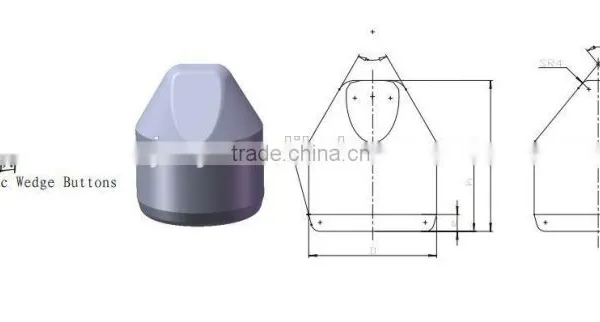 Tungsten Cemented Carbide Eccentric Wedge Buttons for Tricone Bit photo-2