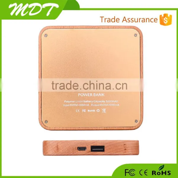 2015 Best Selling Gift Wood Power Bank 5200mah Portable Power Bank Charger of Usb Rohs Power Bank photo-4