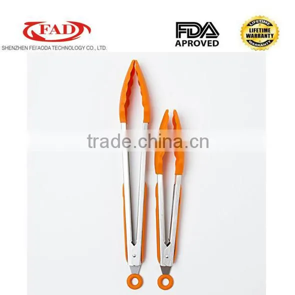 Durable Stainless Steel Silicone BBQ Tongs photo-2