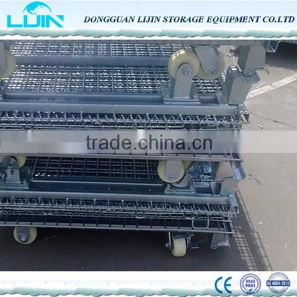 Folding Steel Wire Mesh Cage Folded Storage Container photo-4