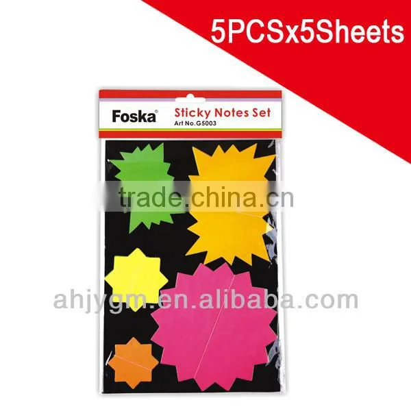 Cute Shapes Color Offset Paper Sticky/Memo Note Pad/Set
