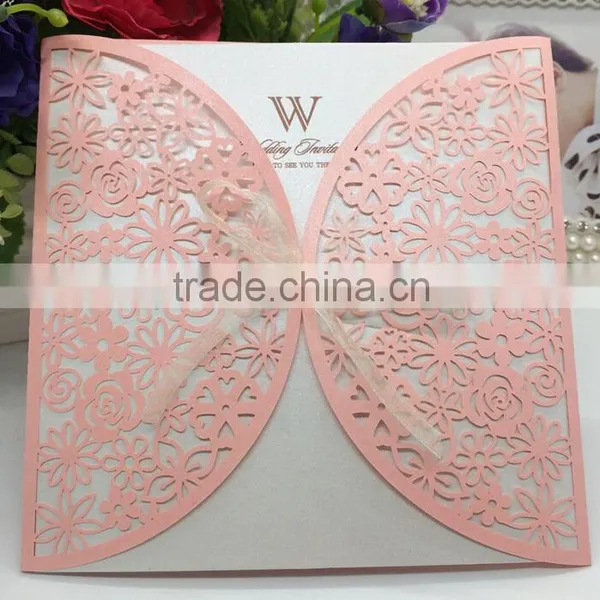 High Quality Decorating Laser Cut Wedding Invitations photo-2
