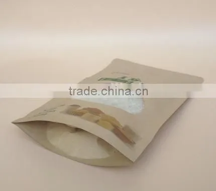 High Quality Food Grade Brown Kraft Food Packaging Paper Bags With Window photo-2