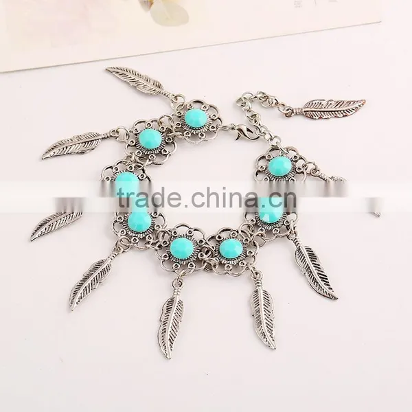 Leaf Alloy Tassel With Resin Diamon Bracelet 2016 Tassel photo-5