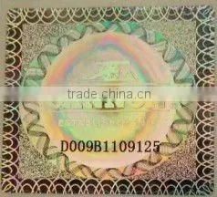 Hologram Label With Serial Nomber