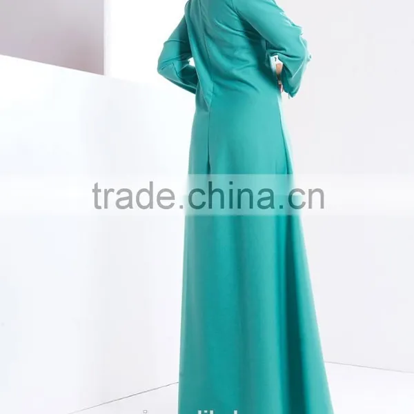 OEM Service China Factory Custom Made Arabic Chiffon Solid Muslim Layers Dress photo-5