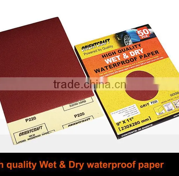 Waterproof Aluminium Oxide Sandpaper