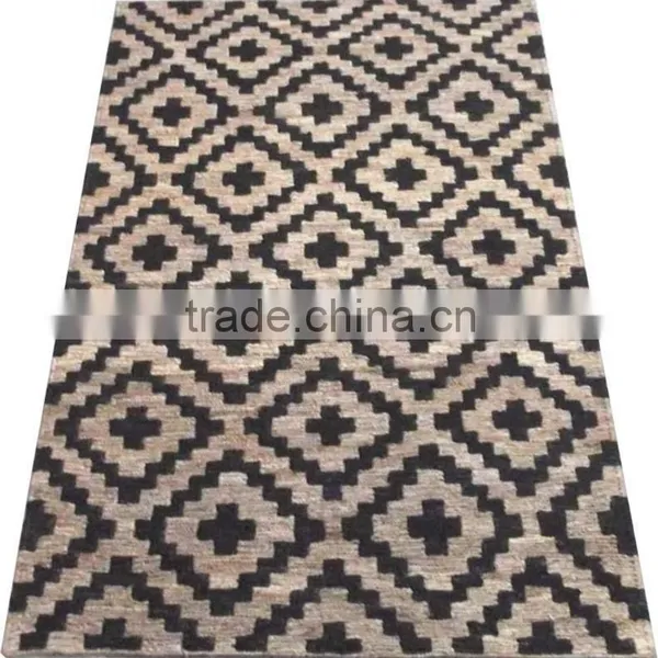 Modern Design Hand Knotted Sumak Hemp Rug