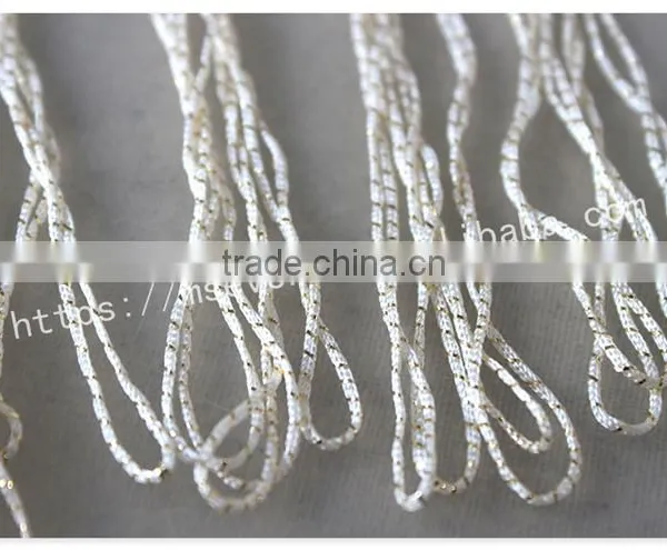 Fashion Design Off-white 15.5cm Width Knot Polyester Fringe Trim Wholesale photo-3