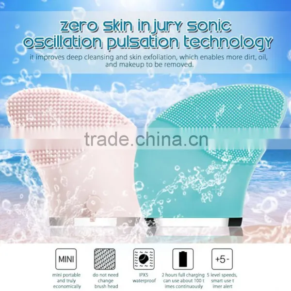 Rechargeable Electric Silicone Skin Care Facial Cleansing Brush photo-3