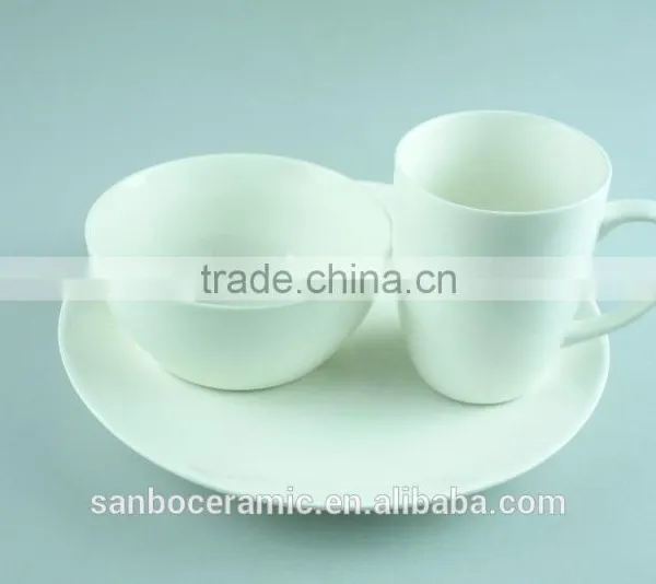 Ceramic White Porcelain Dinnerware Sets 12 Pcs / 16 Pcs Set of Dinner Plate photo-2