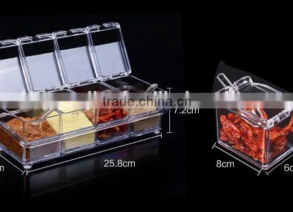 New Arrival Crystal Seal Waterproof With Spoon Condiment Seasoning Box Cruet photo-4