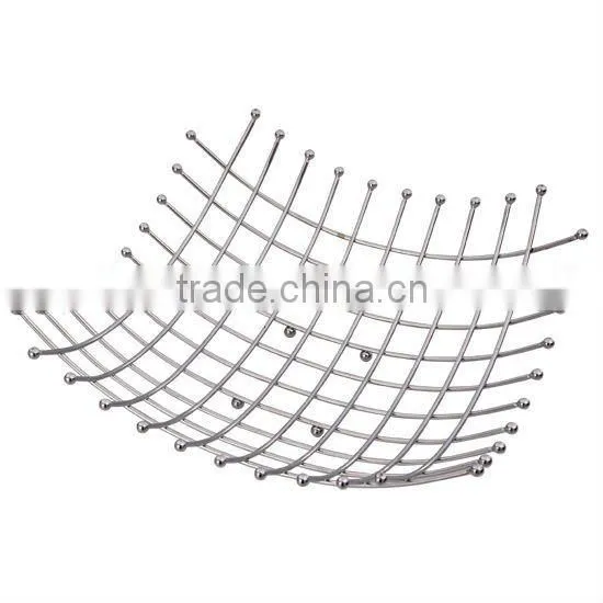 Chromed Steel Silver Fruit Basket WI0073 - Kitchen 40cm * 10cm Wire Stand photo-3