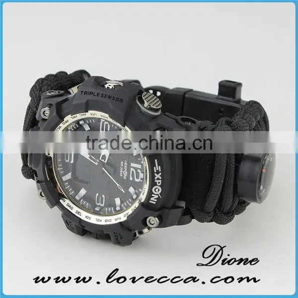 Custom Logo Luxury Survival Fishing Tool Kit 550 Paracord Watch for Men photo-4