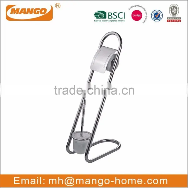 Stainless Steel Toilet Brush and Free Standing Toilet Paper Holder photo-6