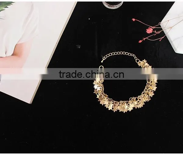 Layered Gold Tiny Stars Charms Bracelet Gold Stars Chain Bracelet photo-4