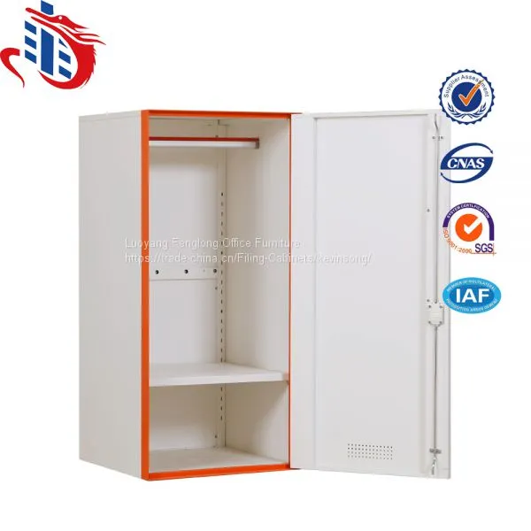 High Quality Single Door Double Color Design Steel Wardrobe photo-2