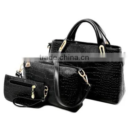 DY0061Z Fashional Snakeskin Ladies pu Bag Set 3pcs Bag Set photo-3